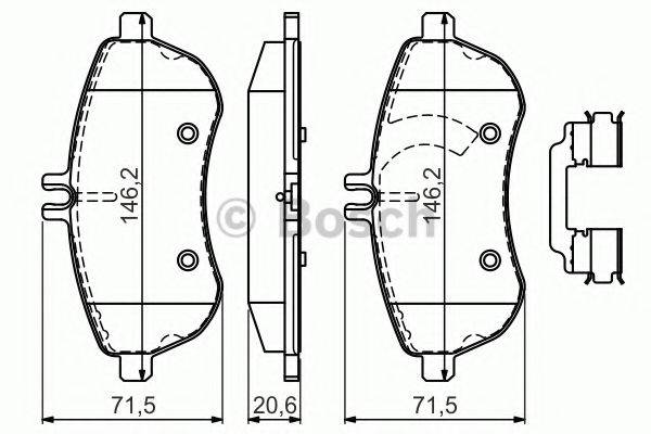 Комплект гальмівних колодок, дискове гальмо BOSCH 0 986 494 667