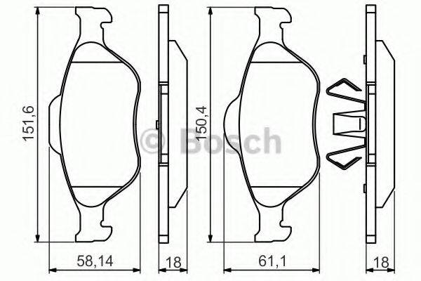 Комплект гальмівних колодок, дискове гальмо BOSCH 0 986 495 220