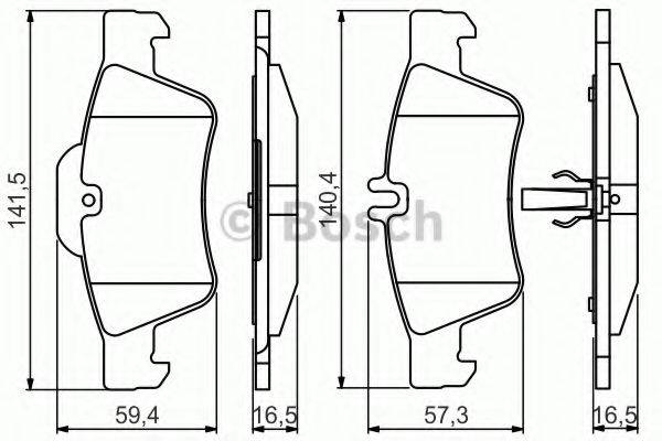 Комплект гальмівних колодок, дискове гальмо BOSCH 0 986 495 248