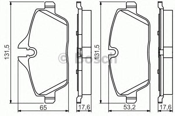 Комплект гальмівних колодок, дискове гальмо BOSCH 0 986 495 251