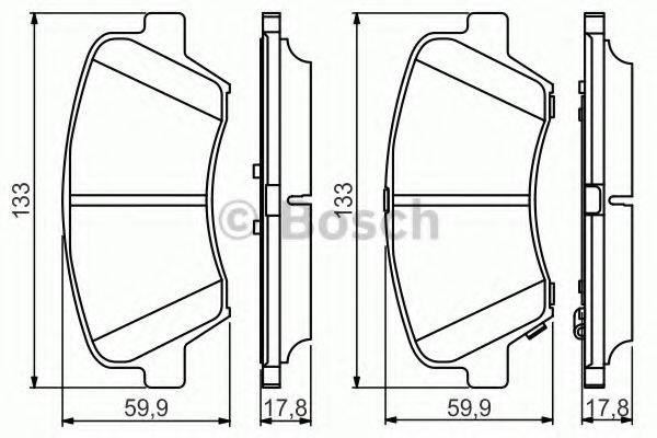 Комплект гальмівних колодок, дискове гальмо BOSCH 0 986 495 343