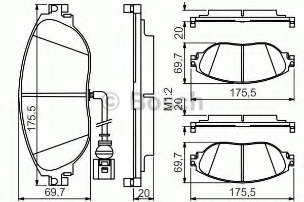 Комплект гальмівних колодок, дискове гальмо BOSCH 0 986 495 350