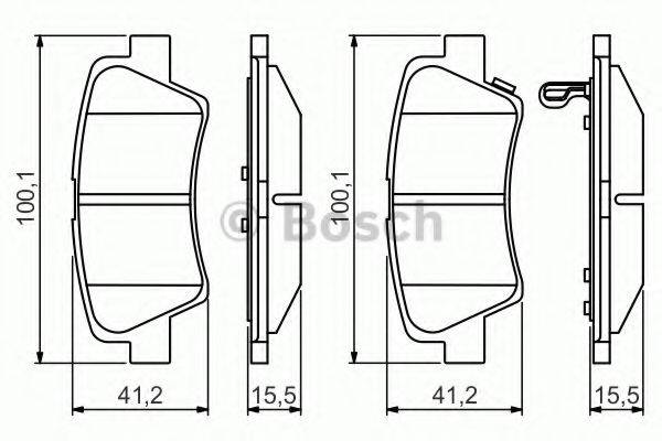 Комплект гальмівних колодок, дискове гальмо BOSCH 0 986 495 351