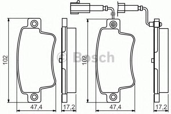 Комплект гальмівних колодок, дискове гальмо BOSCH 0 986 495 355