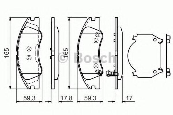 Комплект гальмівних колодок, дискове гальмо BOSCH 0 986 494 577