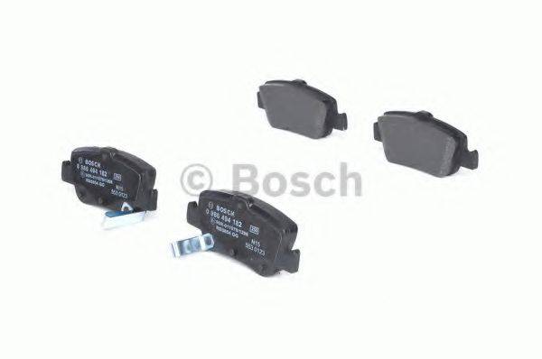 Комплект гальмівних колодок, дискове гальмо BOSCH 0 986 494 182