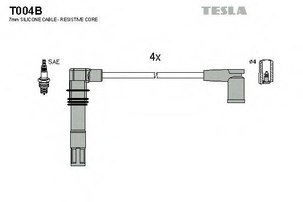 Комплект дротів запалення TESLA T004B