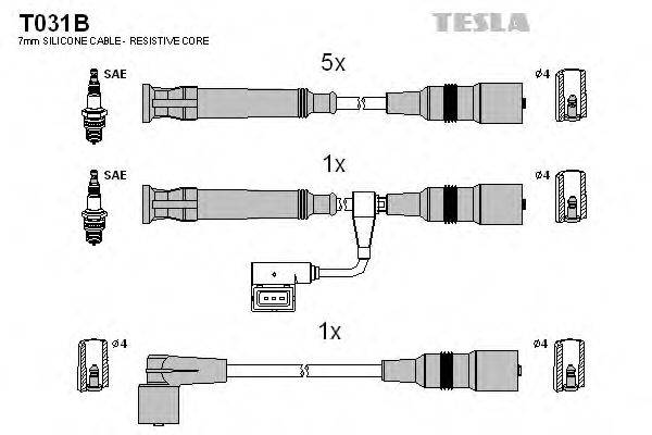 Комплект дротів запалення TESLA T031B