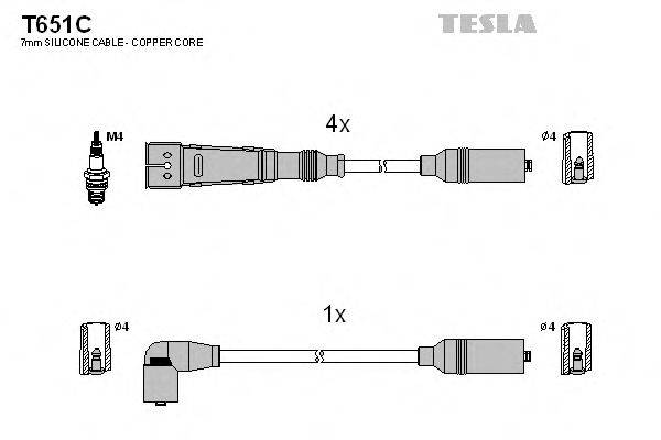 Комплект дротів запалення TESLA T651C