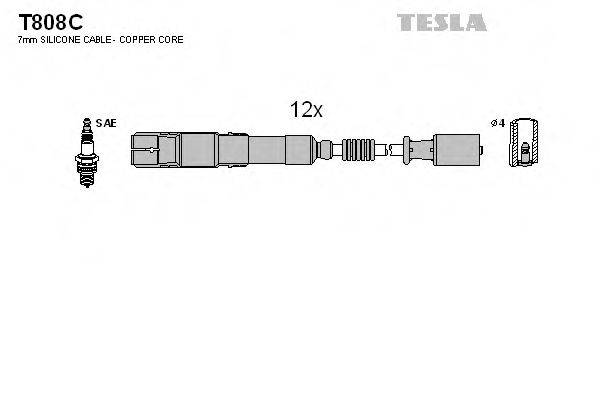 Комплект дротів запалення TESLA T808C