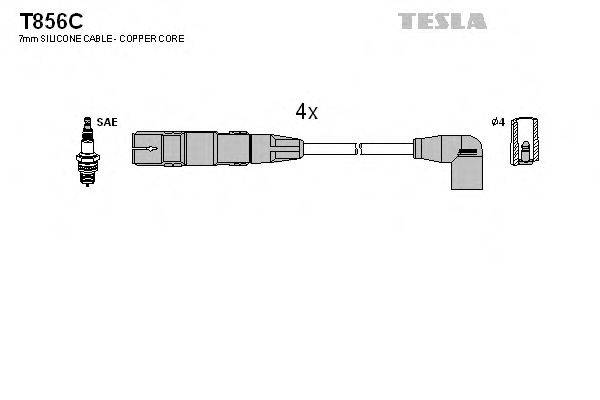 Комплект дротів запалення TESLA T856C