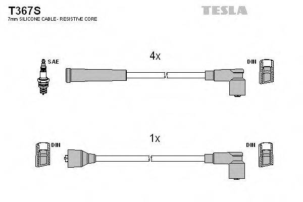 Комплект дротів запалення TESLA T367S