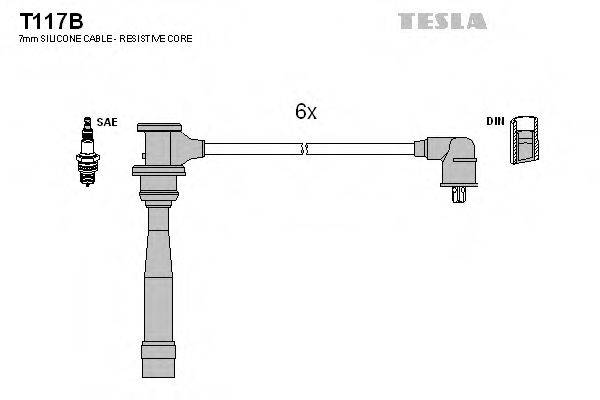 Комплект дротів запалення TESLA T117B