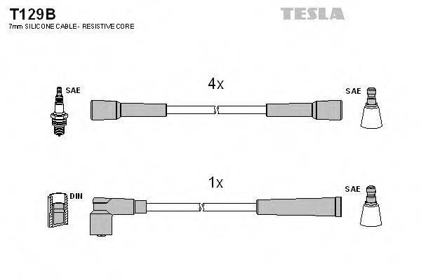 Комплект дротів запалення TESLA T129B