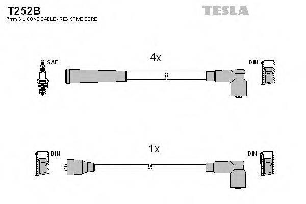 Комплект дротів запалення TESLA T252B