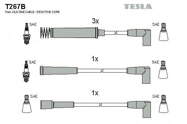 Комплект дротів запалення TESLA T267B