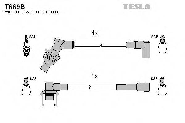 Комплект дротів запалення TESLA T669B