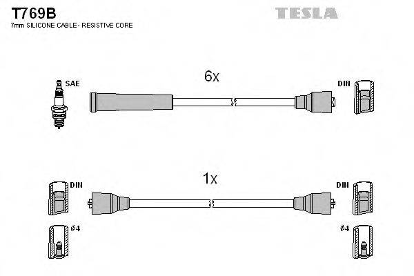 Комплект дротів запалення TESLA T769B