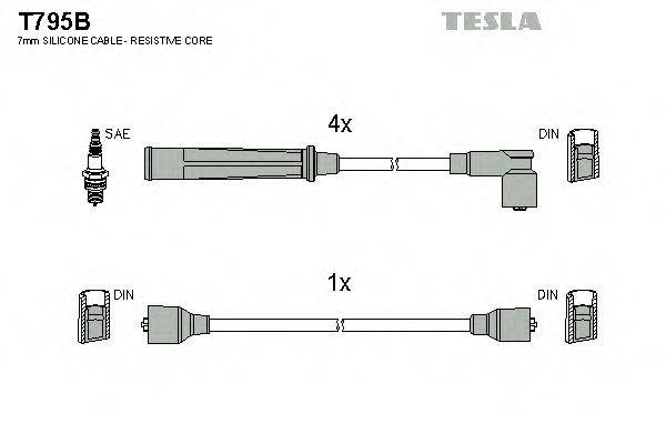 Комплект дротів запалення TESLA T795B