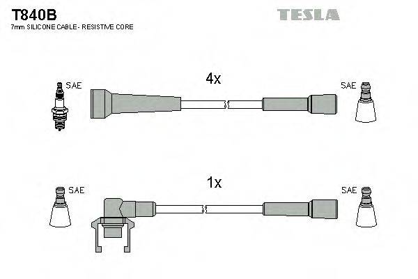 Комплект дротів запалення TESLA T840B