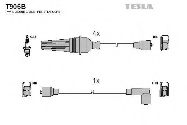 Комплект дротів запалення TESLA T906B