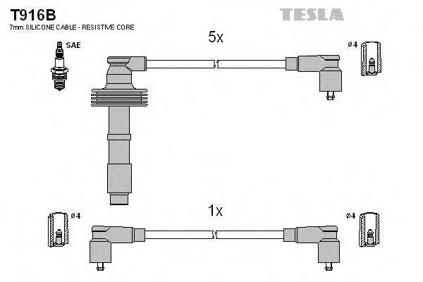 Комплект дротів запалення TESLA T916B