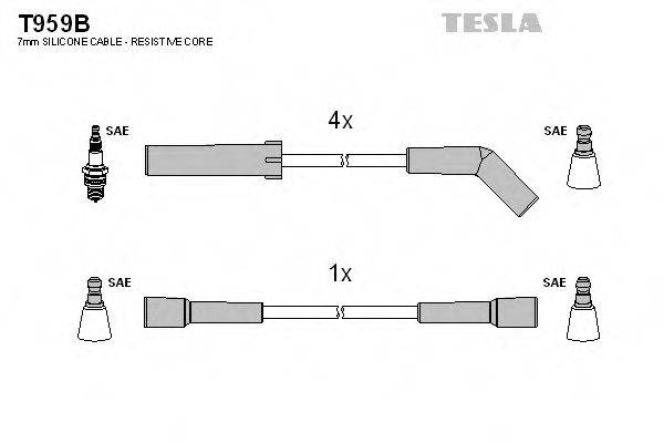 Комплект дротів запалення TESLA T959B