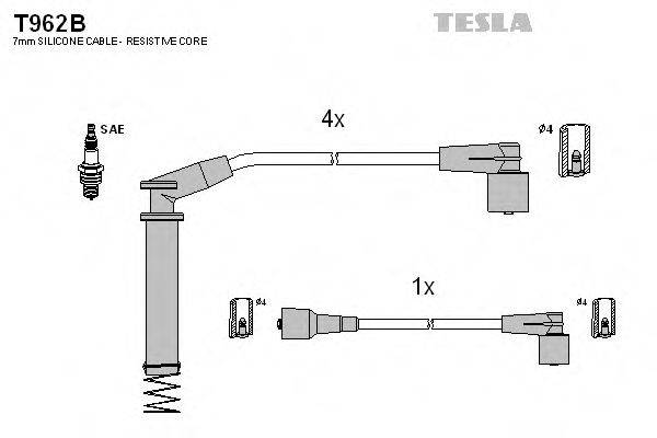 Комплект дротів запалення TESLA T962B