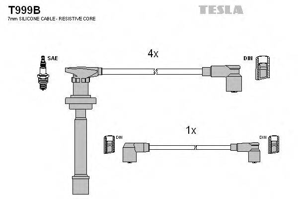 Комплект дротів запалення TESLA T999B