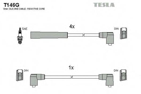 Комплект дротів запалення TESLA T146G