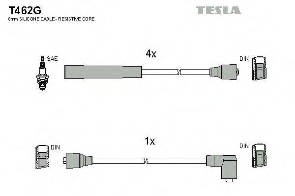 Комплект дротів запалення TESLA T462G