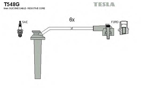 Комплект дротів запалення TESLA T548G