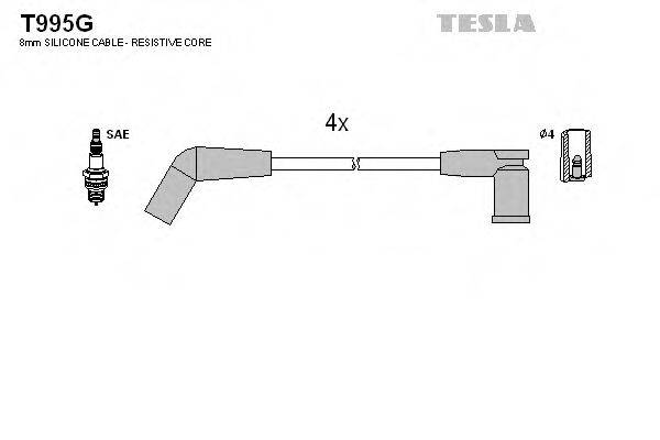 Комплект дротів запалення TESLA T995G