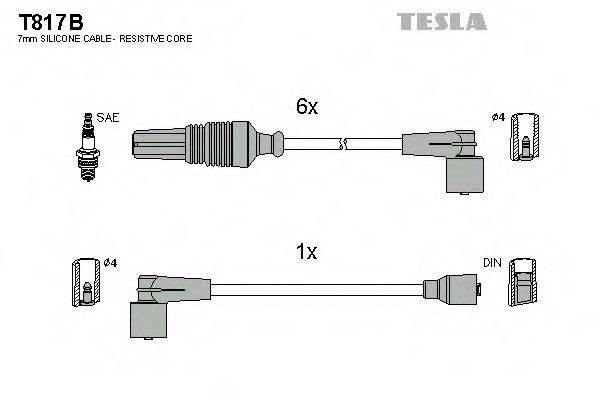 Комплект дротів запалення TESLA T817B