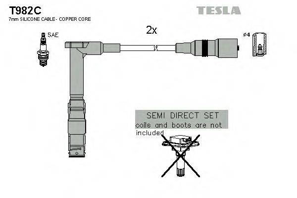 Комплект дротів запалення TESLA T982C