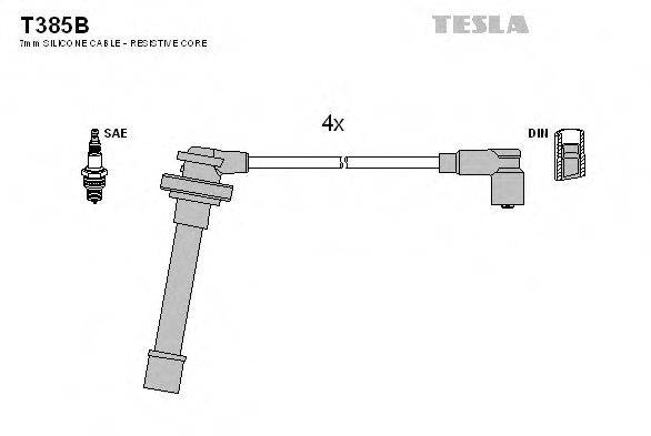 Комплект дротів запалення TESLA T385B