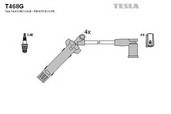 Комплект дротів запалення TESLA T468G