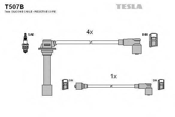 Комплект дротів запалення TESLA T507B