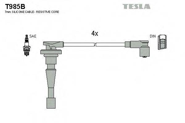 Комплект дротів запалення TESLA T985B