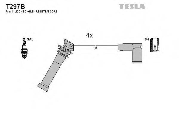 Комплект дротів запалення TESLA T297B