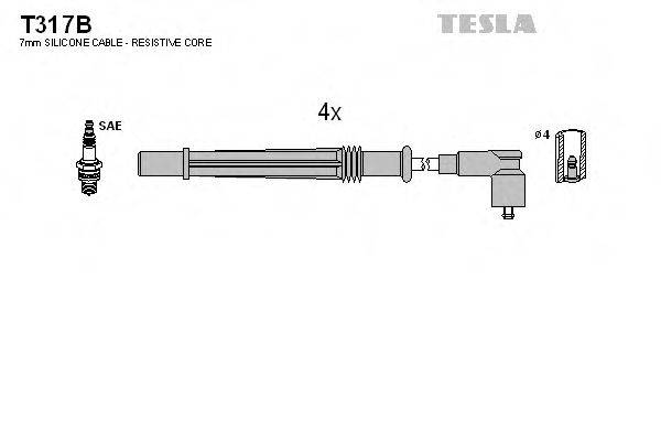 Комплект дротів запалення TESLA T317B