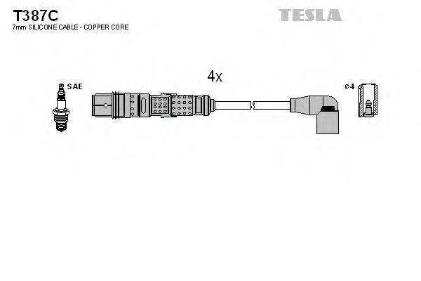 Комплект дротів запалення TESLA T387C