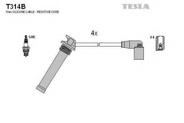 Комплект дротів запалення TESLA T314B