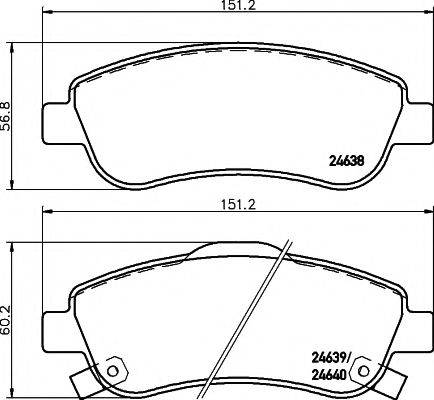 Комплект гальмівних колодок, дискове гальмо TEXTAR 2463801