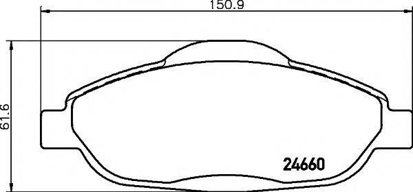 Комплект гальмівних колодок, дискове гальмо TEXTAR 2466001