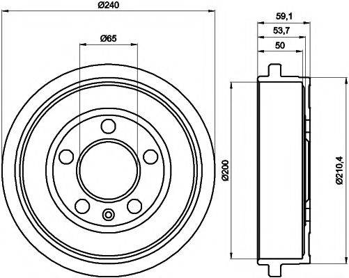 Гальмівний барабан HELLA PAGID 8DT 355 300-371