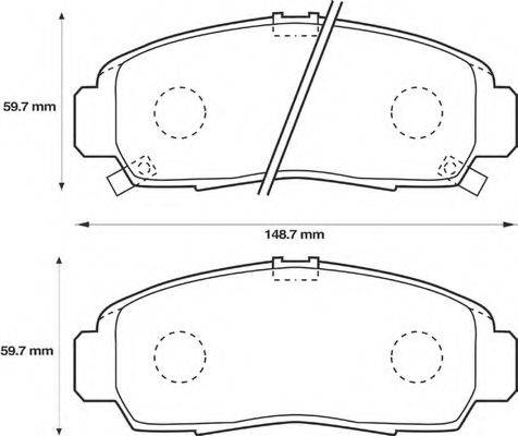 Комплект гальмівних колодок, дискове гальмо BENDIX 572449B