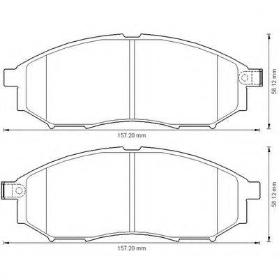 Комплект гальмівних колодок, дискове гальмо BENDIX 572575B