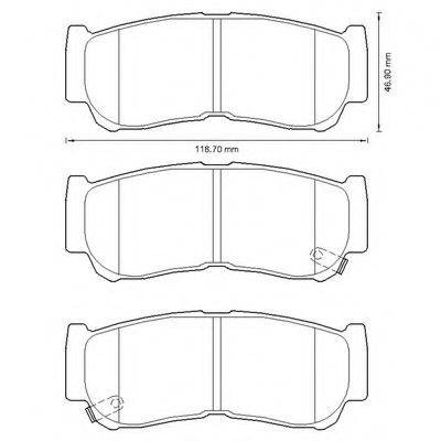 Комплект гальмівних колодок, дискове гальмо BENDIX 572608B