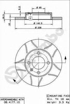 гальмівний диск BREMBO 08.4177.75